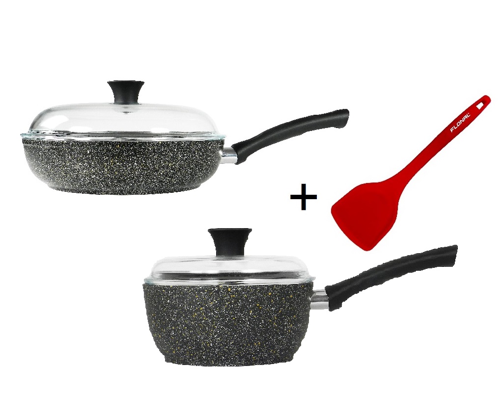 30th Anniversary Cookware Set : 28 cm Wok with Dome Glass Lid + 18 cm Saucepan with Dome Glass Lid
